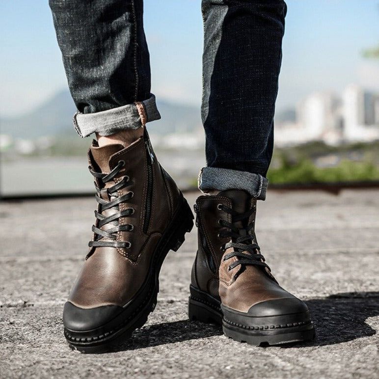 DM406 Leather Ankle Boots Men&