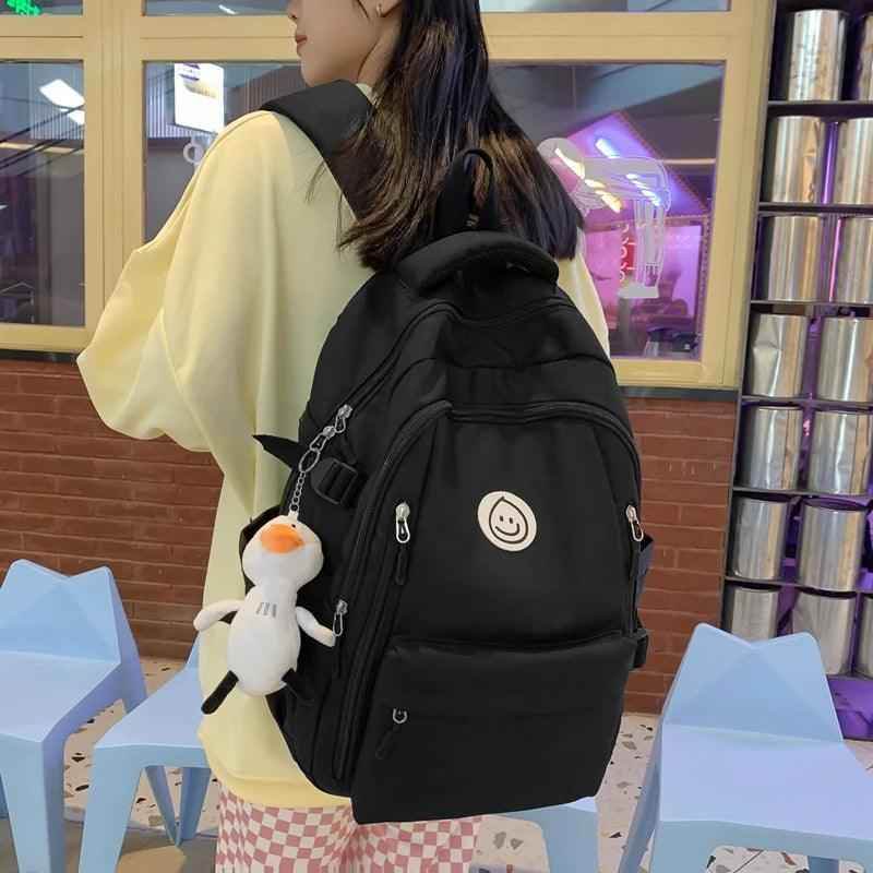 Double Zipper Trendy School Bag - Laptop Cool Backpack For Women - GCBRA49 - Touchy Style