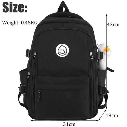 Double Zipper Trendy School Bag - Laptop Cool Backpack For Women - GCBRA49 - Touchy Style