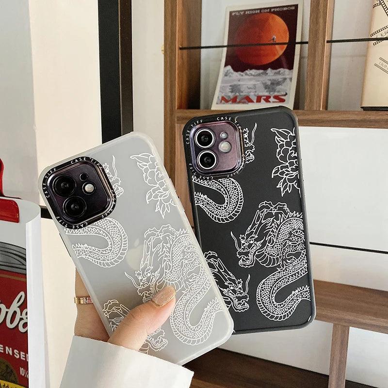 Dragon Big Paint Cute Phone Cases For iPhone 15, 14, 13, 12, 11, Pro X XS Max XR 8 Plus - Touchy Style .