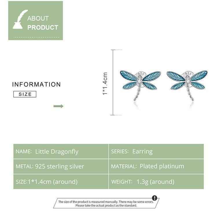 Dragonfly Earrings Charm Jewelry - 925 Sterling Silver (GX300) - Touchy Style