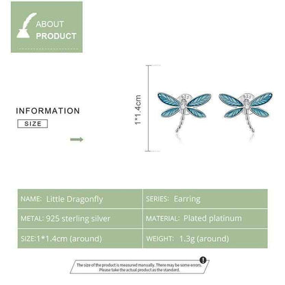 Dragonfly Earrings Charm Jewelry - 925 Sterling Silver (GX300) - Touchy Style