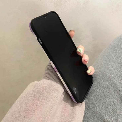 Dream Purple Heart Pattern Wave Cute Phone Case for iPhone 11-15 Pro Max - Touchy Style