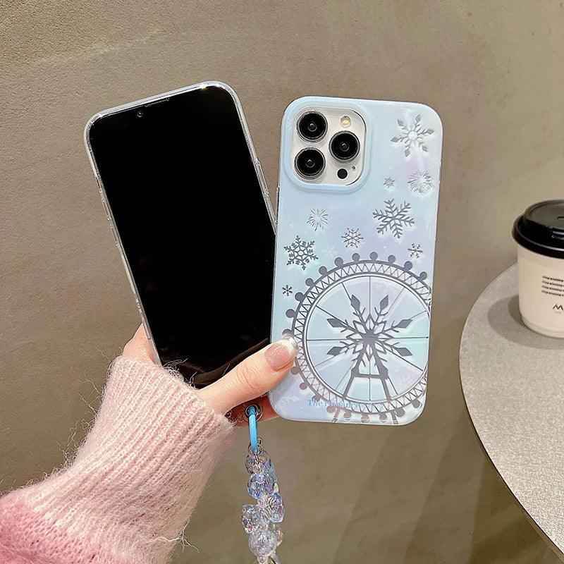 Dreamy Snowflake Cute Phone Case for iPhones 11, 12, 13, 14, 15 Pro Max, and 15 Plus - KBCPC234 Design - Touchy Style