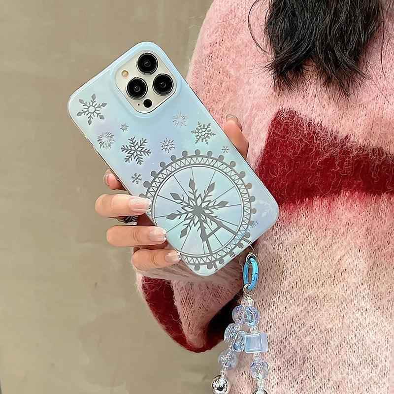 Dreamy Snowflake Cute Phone Case for iPhones 11, 12, 13, 14, 15 Pro Max, and 15 Plus - KBCPC234 Design - Touchy Style