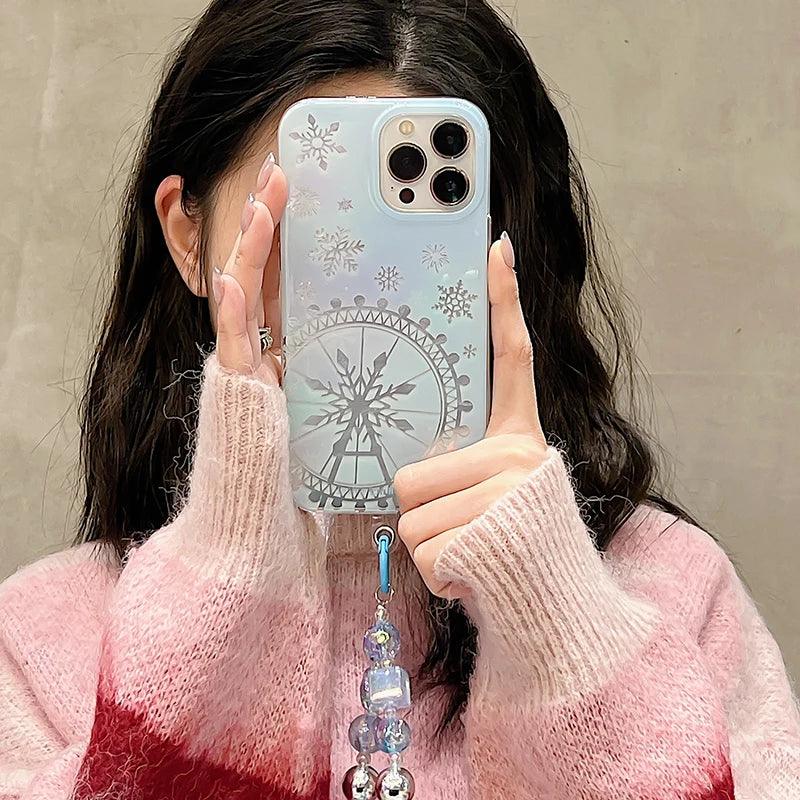 Dreamy Snowflake Cute Phone Case for iPhones 11, 12, 13, 14, 15 Pro Max, and 15 Plus - KBCPC234 Design - Touchy Style