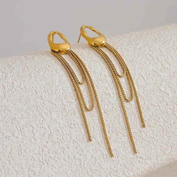 Drop Dangle Earrings Charm Jewelry - Geometric Tassel Chain - TSJ37 - Touchy Style