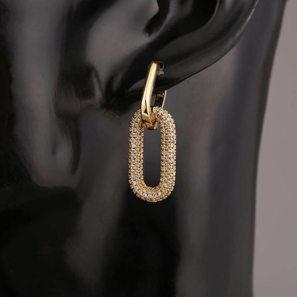 Drop Earrings Charm Jewelry ECJMOS41 Luxury CZ Crystal - Touchy Style .