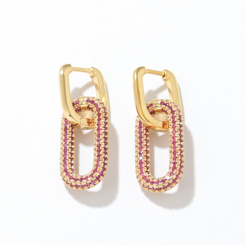 Drop Earrings Charm Jewelry ECJMOS41 Luxury CZ Crystal - Touchy Style .