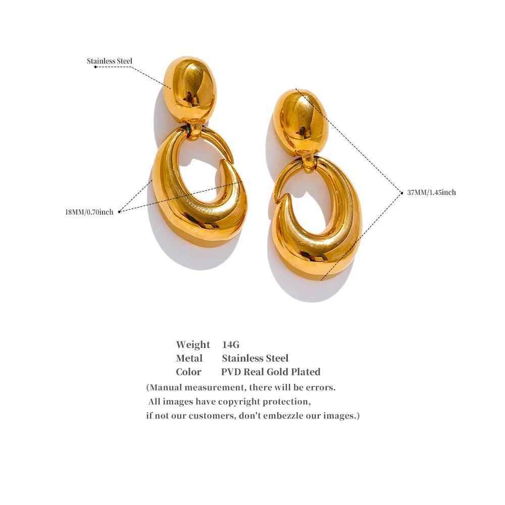 Drop Earrings Charm Jewelry - Stainless Steel - Geometric - YH3702A Design - Touchy Style