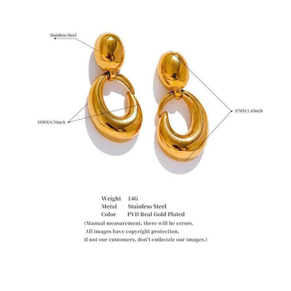 Drop Earrings Charm Jewelry - Stainless Steel - Geometric - YH3702A Design - Touchy Style