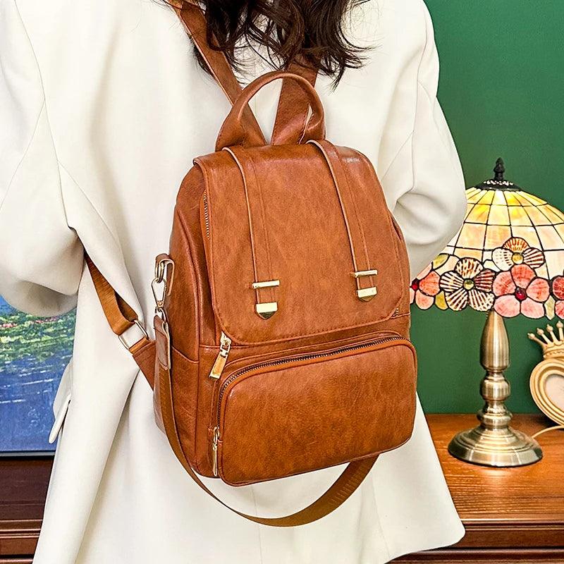 Durable and Stylish Vintage Leather Cool Backpack FN331 - Touchy Style