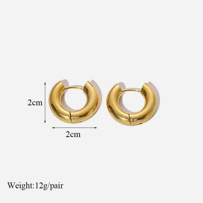 Earring Charm Jewelry Metal Twist Unusual Stainless Steel 18K Texture Gold Color YOS0333 - Touchy Style