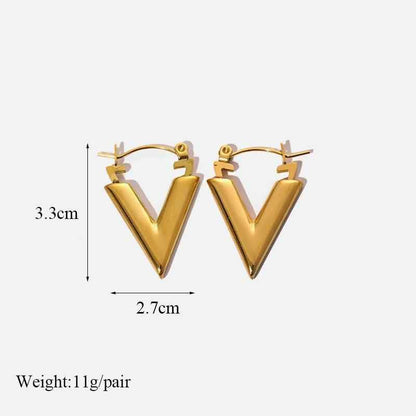 Earring Charm Jewelry Metal Twist Unusual Stainless Steel 18K Texture Gold Color YOS0333 - Touchy Style