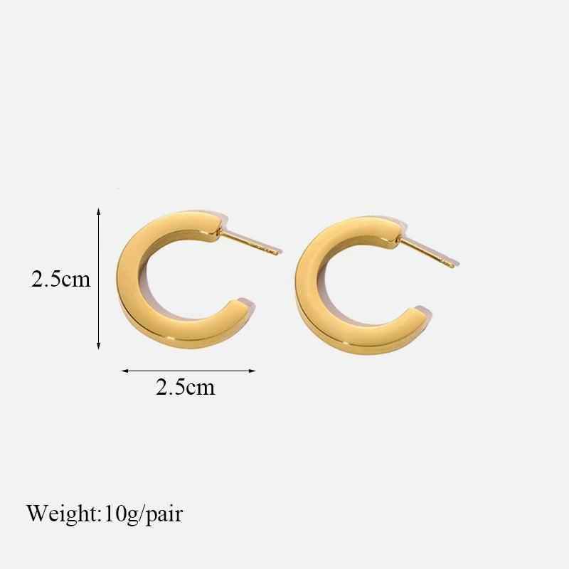 Earring Charm Jewelry Metal Twist Unusual Stainless Steel 18K Texture Gold Color YOS0333 - Touchy Style