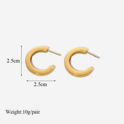 Earring Charm Jewelry Metal Twist Unusual Stainless Steel 18K Texture Gold Color YOS0333 - Touchy Style