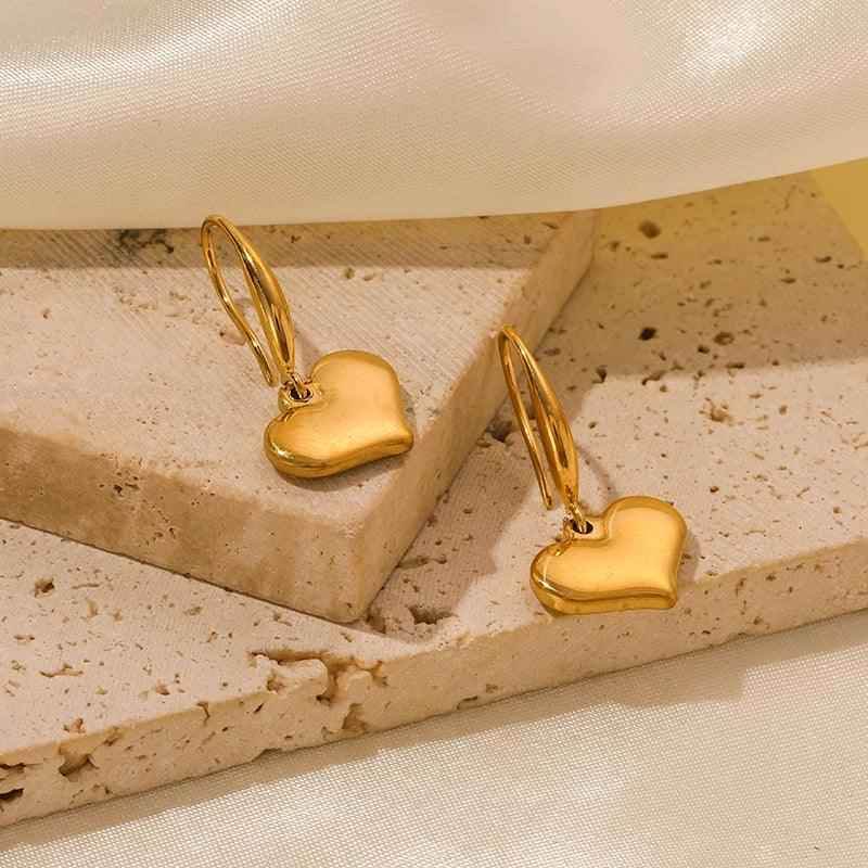 Earring Charm Jewelry Metal Twist Unusual Stainless Steel 18K Texture Gold Color YOS0333 - Touchy Style