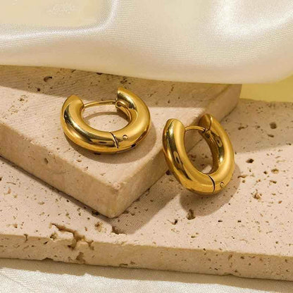 Earring Charm Jewelry Metal Twist Unusual Stainless Steel 18K Texture Gold Color YOS0333 - Touchy Style