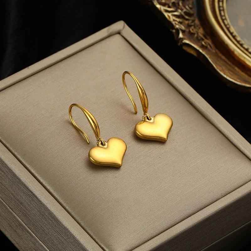 Earring Charm Jewelry Metal Twist Unusual Stainless Steel 18K Texture Gold Color YOS0333 - Touchy Style