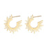 Earring Charm Jewelry Stainless Steel Metal Geometric Gold Color 18 K Texture YOS1113 - Touchy Style .