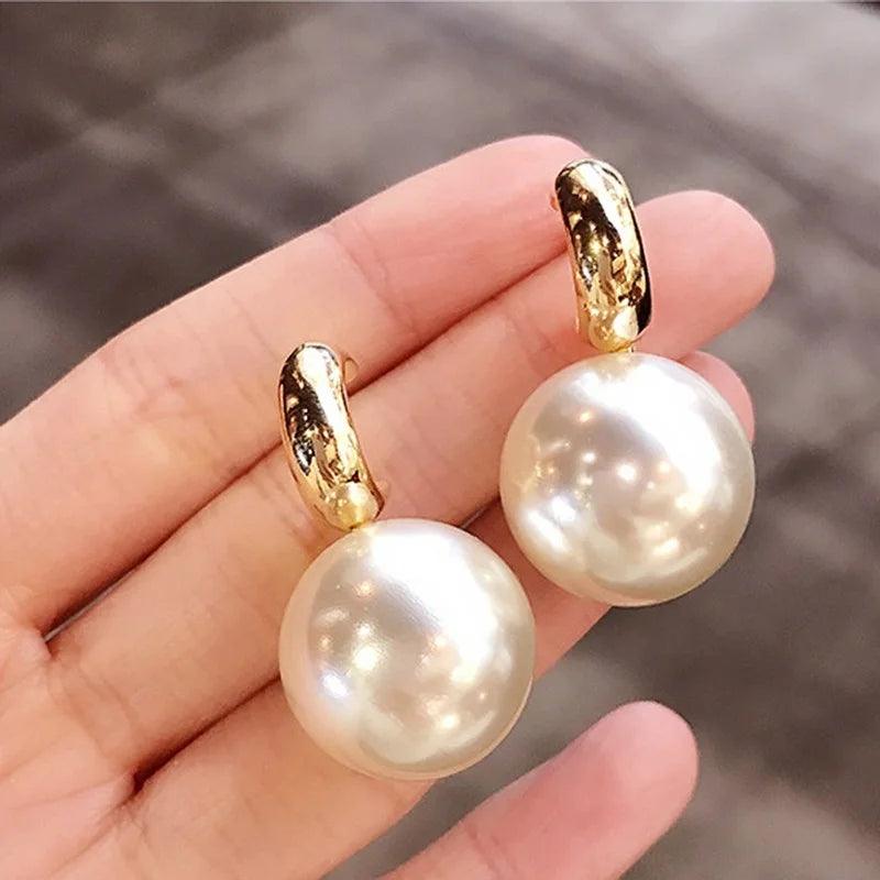 Earrings Charm Jewelry Big Simulated Pearl Fashion 