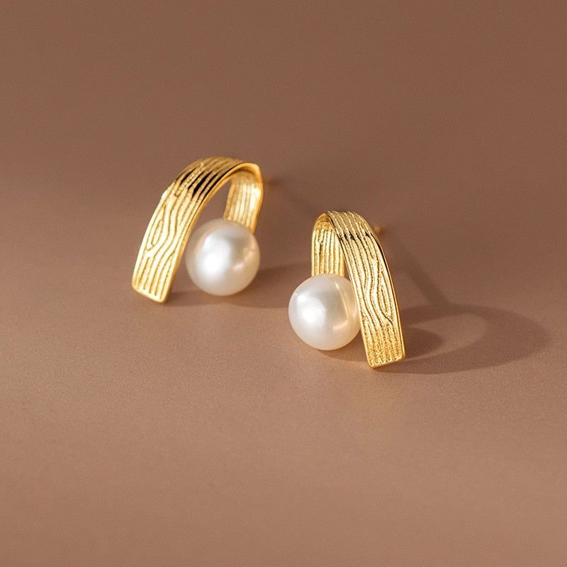 Earrings Charm Jewelry Geometric Simulated Pearl Fashion M33500 - Touchy Style .