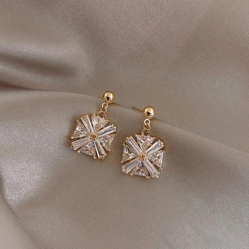 Earrings Charm Jewelry Geometric Square Shiny Crystal DM20X20 - Touchy Style