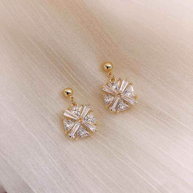 Earrings Charm Jewelry Geometric Square Shiny Crystal DM20X20 - Touchy Style