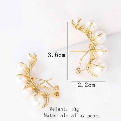 Earrings Charm Jewelry Pearl Cuffs Fashion 