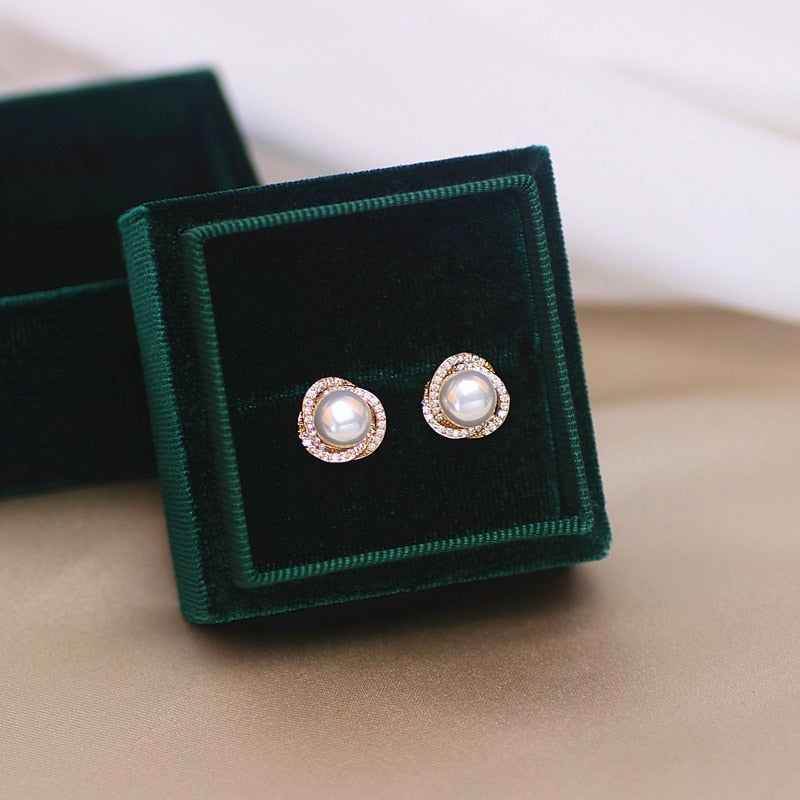Earrings Charm Jewelry Round Pearl Classic Fashion QY133 - Touchy Style