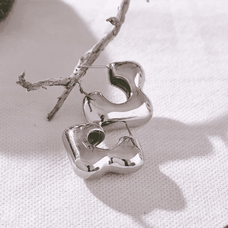 Earrings Charm Jewelry - Stainless Steel Metal Geometric - TSJ58 - Touchy Style