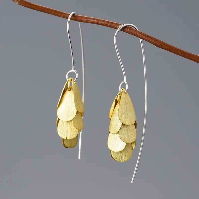 Ears of Rice LFJB0282 Long Earring Charm Jewelry 925 Sterling Silver - Touchy Style