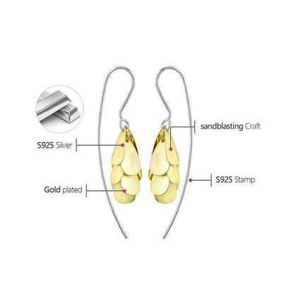 Ears of Rice LFJB0282 Long Earring Charm Jewelry 925 Sterling Silver - Touchy Style