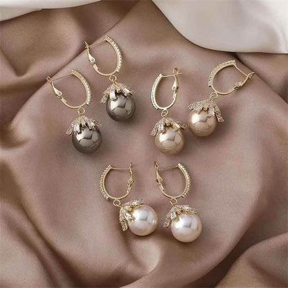 ECJ888 Charm Jewelry - S925 Zircon Crystal Pearl Earrings - Touchy Style