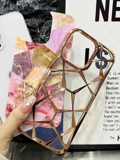 Electroplating Colorful Cube Plating - Cute Phone Case For iPhone 15 Pro Max, 14, 13, or 12 - Touchy Style