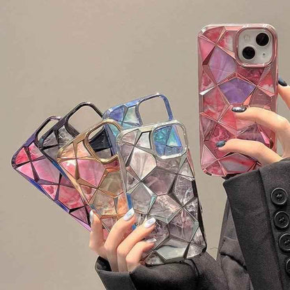 Electroplating Colorful Cube Plating - Cute Phone Case For iPhone 15 Pro Max, 14, 13, or 12 - Touchy Style