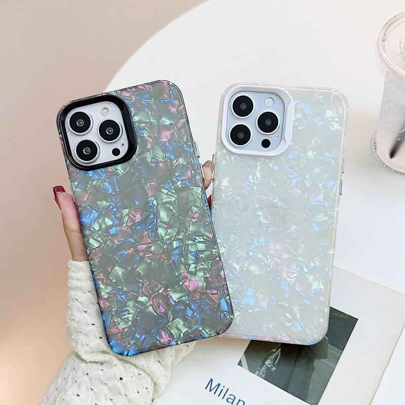 Elegant Bling Shell Pattern Luxury Phone Case Cover for iPhone 11, 12, 13, 14 Pro Max, X, XR, XS Max - Touchy Style .