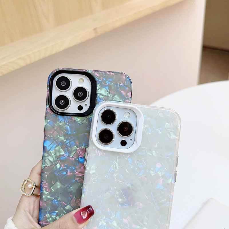 Elegant Bling Shell Pattern Luxury Phone Case Cover for iPhone 11, 12, 13, 14 Pro Max, X, XR, XS Max - Touchy Style .