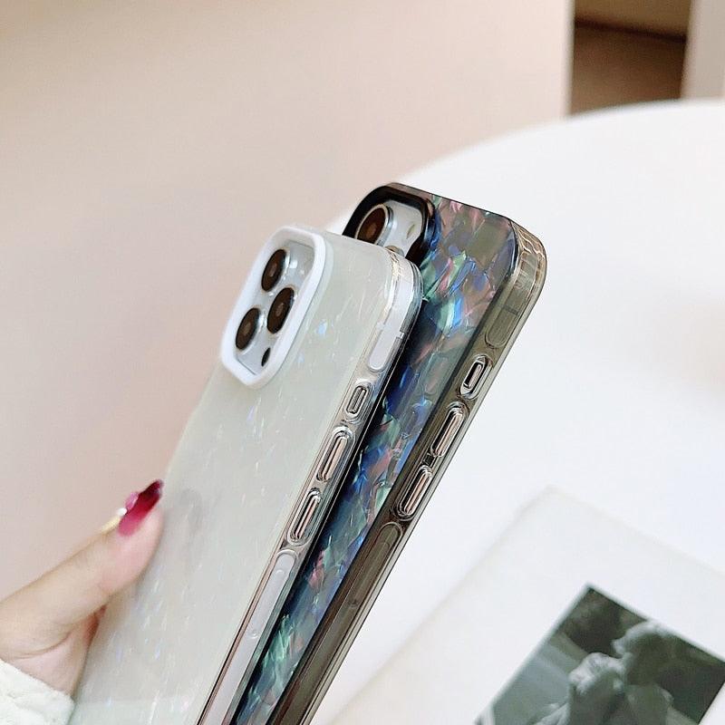 Elegant Bling Shell Pattern Luxury Phone Case Cover for iPhone 11, 12, 13, 14 Pro Max, X, XR, XS Max - Touchy Style .