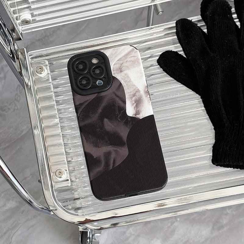 Elegant Spliced Silk Pattern: Cute Phone Case with Leather Soft Cover for iPhone 14, 13, 12 Pro Max, and 11 - Touchy Style