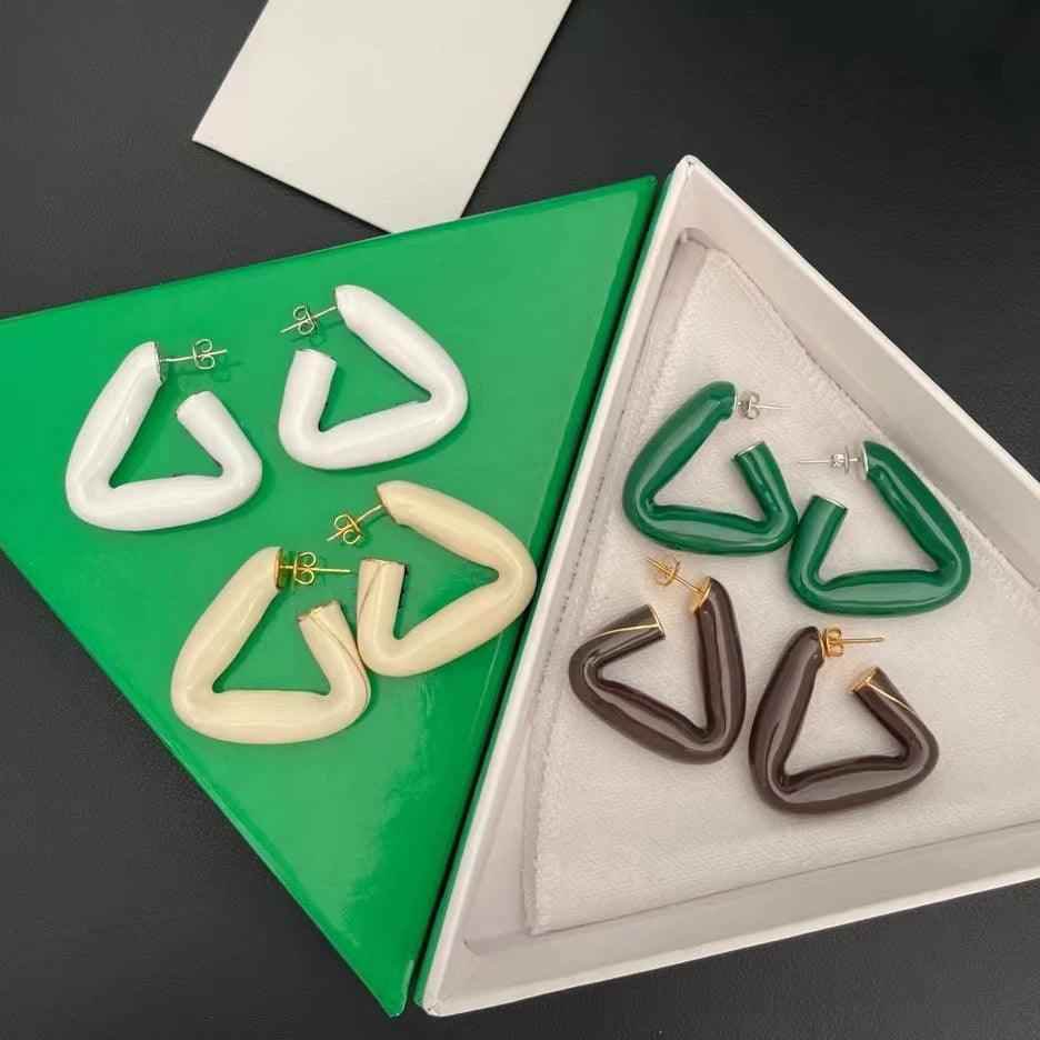 Enamel Geometric Triangular Drop Earrings ECJWY51 Gothic Luxury Accessories - Touchy Style