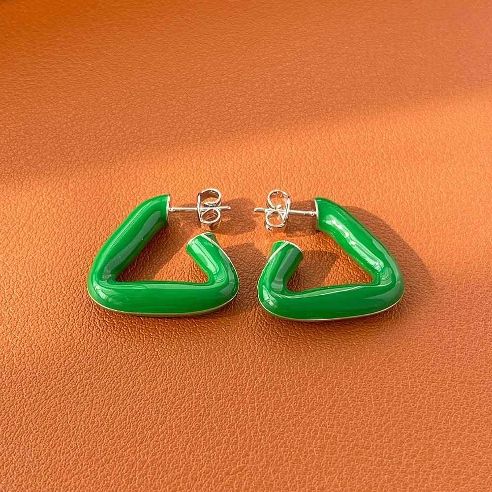 Enamel Geometric Triangular Drop Earrings ECJWY51 Gothic Luxury Accessories - Touchy Style