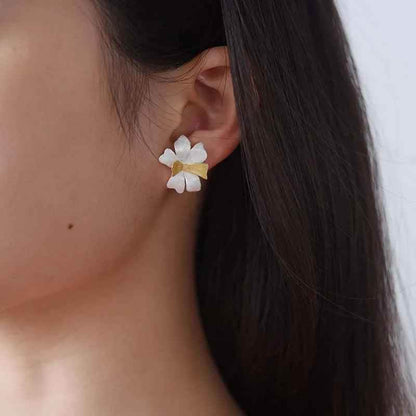 Exquisite Flower LFJA0127 Stud Earring Charm Jewelry 925 Sterling Silver - Touchy Style
