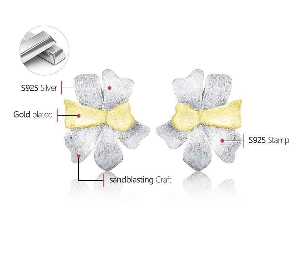 Exquisite Flower LFJA0127 Stud Earring Charm Jewelry 925 Sterling Silver - Touchy Style