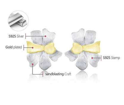 Exquisite Flower LFJA0127 Stud Earring Charm Jewelry 925 Sterling Silver - Touchy Style