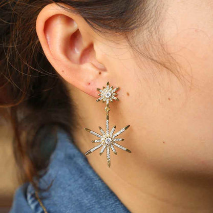 Fashion 2 North Stars Long Earring Charm Jewelry - Touchy Style