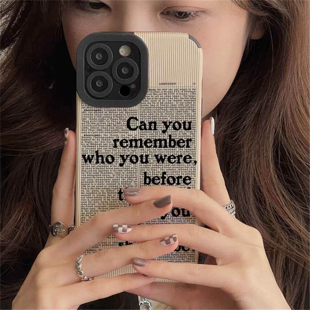 Fashion Black Letter Leather Cute Phone Cases For iPhone 14, 13, 12 Pro, 11, XS Max, 7, 8 Plus, X, XR, SE - Touchy Style .