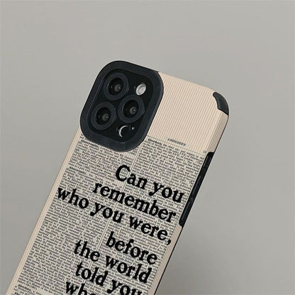 Fashion Black Letter Leather Cute Phone Cases For iPhone 14, 13, 12 Pro, 11, XS Max, 7, 8 Plus, X, XR, SE - Touchy Style .