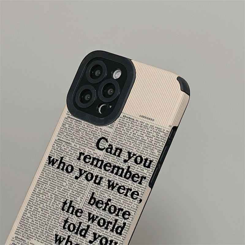Fashion Black Letter Leather Cute Phone Cases For iPhone 14, 13, 12 Pro, 11, XS Max, 7, 8 Plus, X, XR, SE - Touchy Style