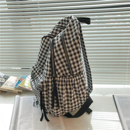 Fashion College School Cool Backpacks for Women Plaid Pattern GCBRA38 - Touchy Style